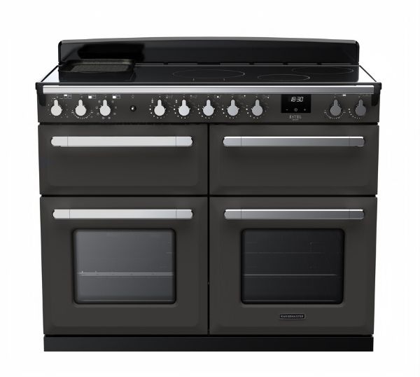 Rangemaster 15300 Estel Deluxe 110 Induction Range Cooker in Slate with Chrome Trim - ESDLB110EIPSLT/CM1_main