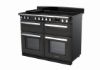 Rangemaster 15300 Estel Deluxe 110 Induction Range Cooker in Slate with Chrome Trim - ESDLB110EIPSLT/CM1_angled