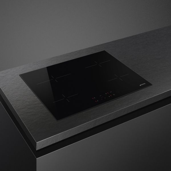 Smeg SE264TD1 60cm 4 Zone Straight Edge Glass Ceramic Hob with Touch counter