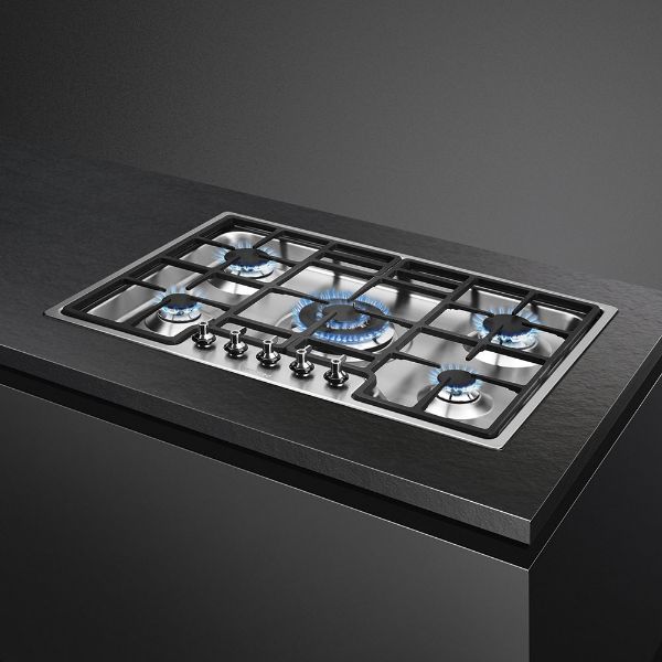 Smeg PGF75-4 72cm Classic Gas Hob Stainless Steel counter on