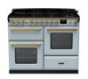 Rangemaster 18106 Estel Deluxe 110 Dual Fuel Range Cooker with Proving Drawer in Misty Blue with Antique Brass Trim - ESDLO110DFPMSB/AB1_main