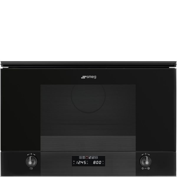 Smeg MP122B3 Linea 22 Litre Built In Microwave with Grill Midnight Black main
