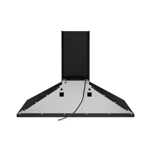 Smeg KSED95NEE 90cm Chimney Hood Black behind