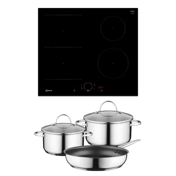 Neff T56FHS1L0KIT 59.2cm Combi Induction Hob with Pan Set - Black_main