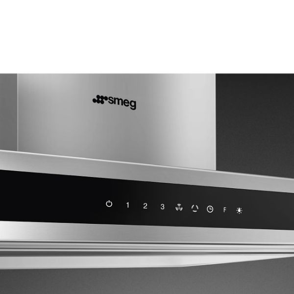 Smeg KLTI12L4X 120cm Alta Island Auto-Vent 2.0 Hood Stainless Steel controls
