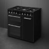 Smeg CX93GMBL 90cm Concert Dual Fuel Range Cooker in Black_ side view