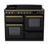 Rangemaster 18123 Estel Deluxe 110 Induction Range Cooker with Proving Drawer in Gloss Black with Antique Brass Trim - ESDLO110EIPGBL/AB1_main