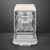 Smeg DFFABCR 60cm 50s style Freestanding Dishwasher in Cream _ front view door open