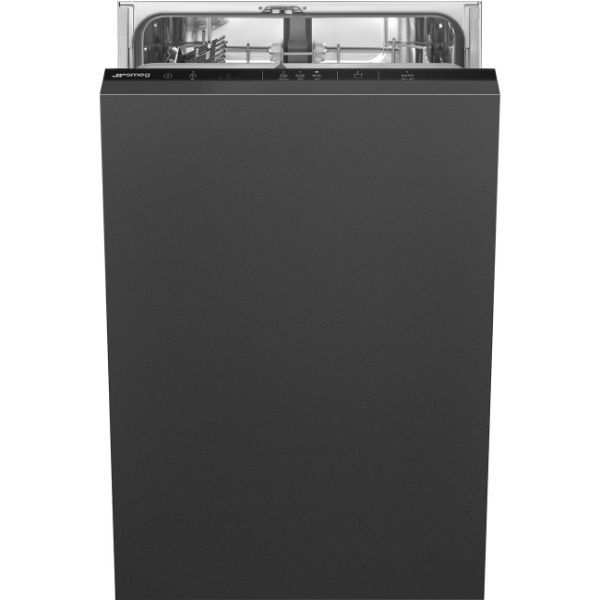 Smeg DI4522 45cm Fully Integrated Slimline Dishwasher In Black _ front view