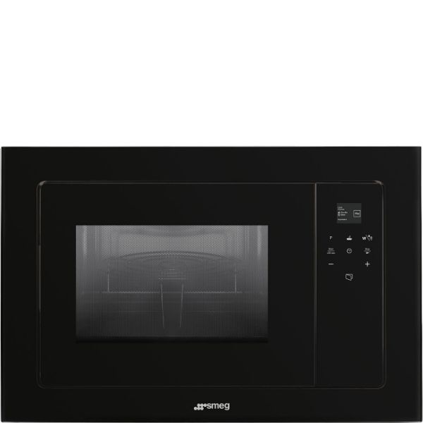 Smeg FMI120B3 Linea 20 Litre Built In Microwave with Grill Midnight Black 