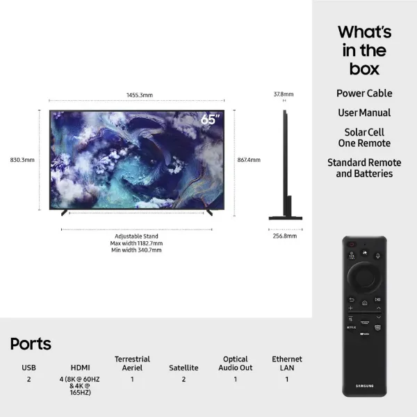 Samsung QE65QN900FTXXU 65" 8K Neo QLED Glare Free TV with 8K AI Upscaling & Dolby Atmos®_contents