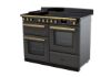 Rangemaster 18124 Estel Deluxe 110 Induction Range Cooker with Proving Drawer in Slate with Antique Brass Trim - ESDLO110EIPSLT/AB1_angled