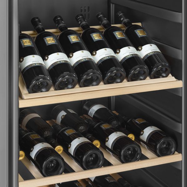 Smeg SCV115GS 60cm Freestanding Classic Wine Cooler with Left Hand Hinge SS shelves 2