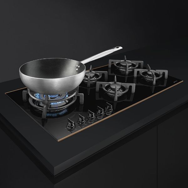 Smeg PV695LCNR 90cm Dolce Stil Novo Gas on Glass Hob with Copper Trim demo