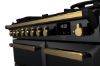 Rangemaster 18032 Estel Deluxe 90 Dual Fuel Range Cooker in Gloss Black with Antique Brass Trim - ESDL90DFPGBL/AB1_controls