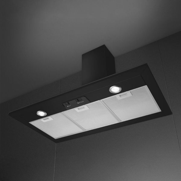 Smeg KSED95MBL 90cm Chimney Hood Matte Black under