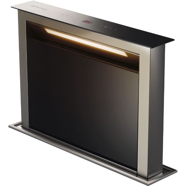 Smeg KDD60VXE-3 60cm Island Downdraft Hood Stainless Steel and Black Glass main