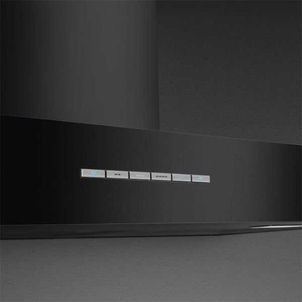 Smeg KBT600BL 60cm Chimney Hood Black controls