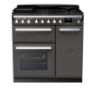 Rangemaster 14977 Estel Deluxe 90 Dual Fuel Range Cooker in Slate with Chrome Trim - ESDL90DFPSLT/CM1_main
