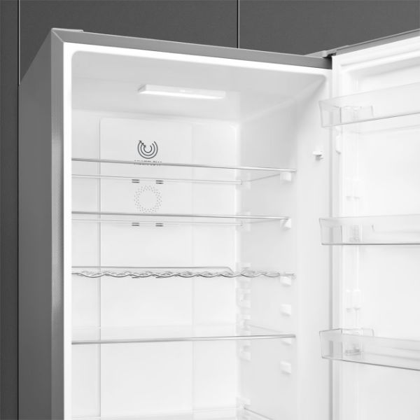 Smeg FC20XDNEUK 60cm Freestanding Fridge Freezer Stainless Steel Effect Doors shelves 2