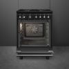 Smeg CX61GMBL 60cm Concert Dual Fuel Cooker Black open
