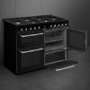 Smeg CX113GMBL 110cm Concert Dual Fuel Triple Cavity Range Cooker open 3