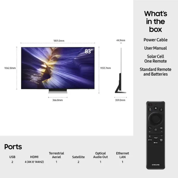 Samsung QE83S90FAEXXU 83" 4K OLED Smart AI TV_contents