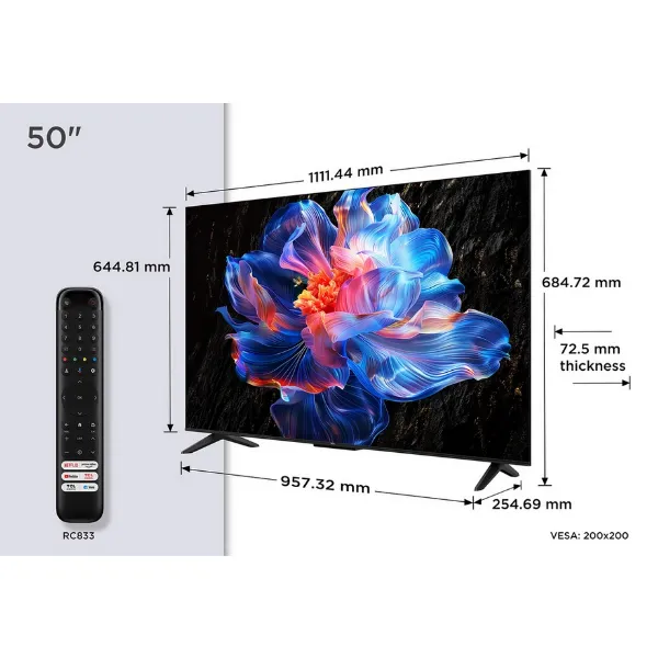 TCL 50V6C-UK 50" 4K Direct LED HDR Google TV_remote