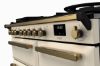 Rangemaster 18076 Estel Deluxe 100 Dual Fuel Range Cooker in Pale Cream with Antique Brass Trim - ESDL100DFPPCR/AB1_controls