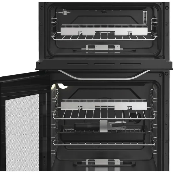 Hotpoint HDG5GCX 50cm Gas Double Cooker - Stainless Steel_door open