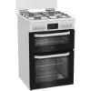 Hotpoint HDG6GDCW 60cm Gas Double Cooker with Glass Lid - White_angled
