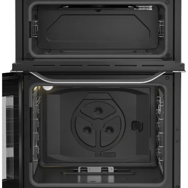 Hotpoint HDG6GDCWX 60cm Gas Double Cooker with Glass Lid - Stainless Steel_interior