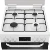 Hotpoint HDD6GDC2W 60cm Dual Fuel Double Cooker with Glass Lid - White_hob