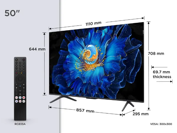 TCL 50C6KS-UK 50" 4K Ultra HD QD-Mini LED TV _remote
