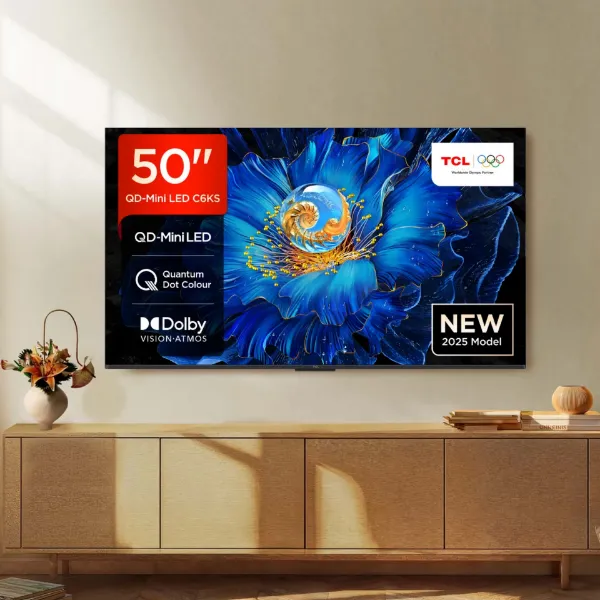 TCL 50C6KS-UK 50" 4K Ultra HD QD-Mini LED TV _front