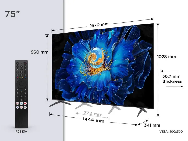 TCL 75C6KS-UK 75" 4K Ultra HD QD-Mini LED TV_remote