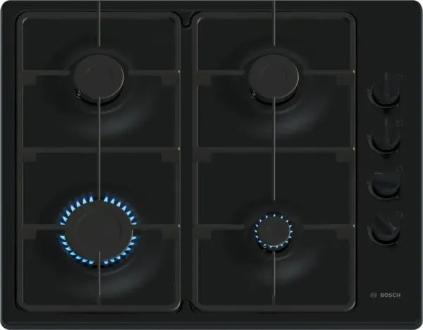 Bosch PBP6B6K60 Series 2, Gas hob, 60 cm, Enamel, Black main