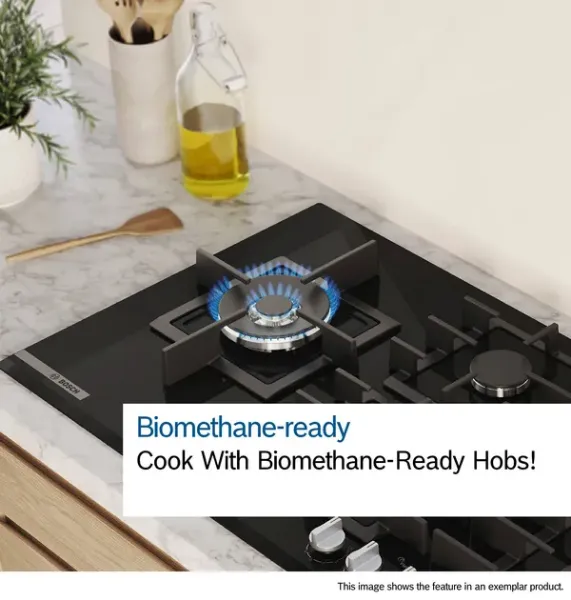 Bosch PBP6B6K60 Series 2, Gas hob, 60 cm, Enamel, Black on