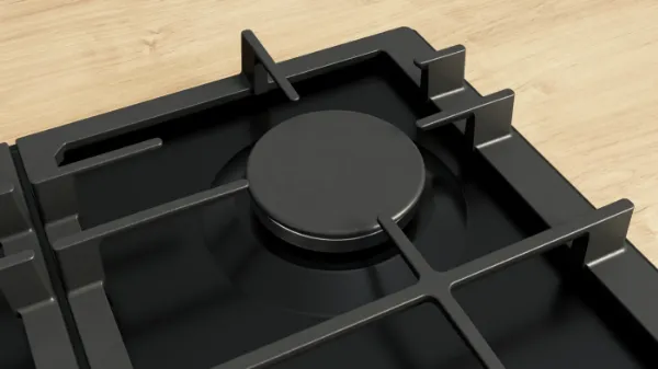 Bosch PCP6A6I90 Series 6, Gas hob, 60 cm, Enamel, Black hob