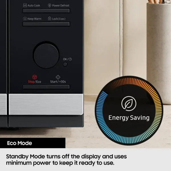 Samsung MS23K3513AK/EU 23 Litres Solo Microwave - Black_eco mode
