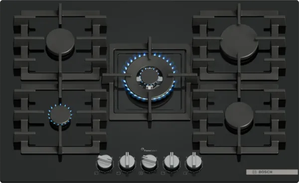 Bosch PPQ7A6I40 Series 6, Gas hob, 75 cm, Tempered glass, Black main