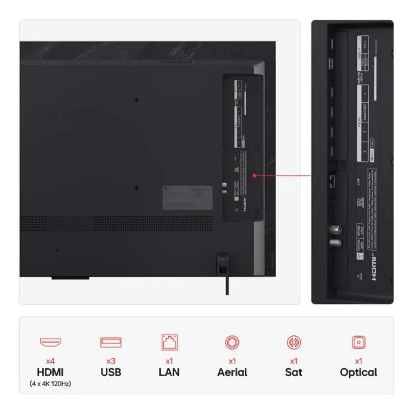 LG OLED42C55LA.AEK 42" 4K Ultra HD OLED evo AI C5 Smart TV_back