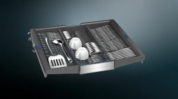 Siemens SN27TI02CE iQ700 60cm Freestanding Dishwasher in Brushed Steel Anti-fingerprint_cutlery tray