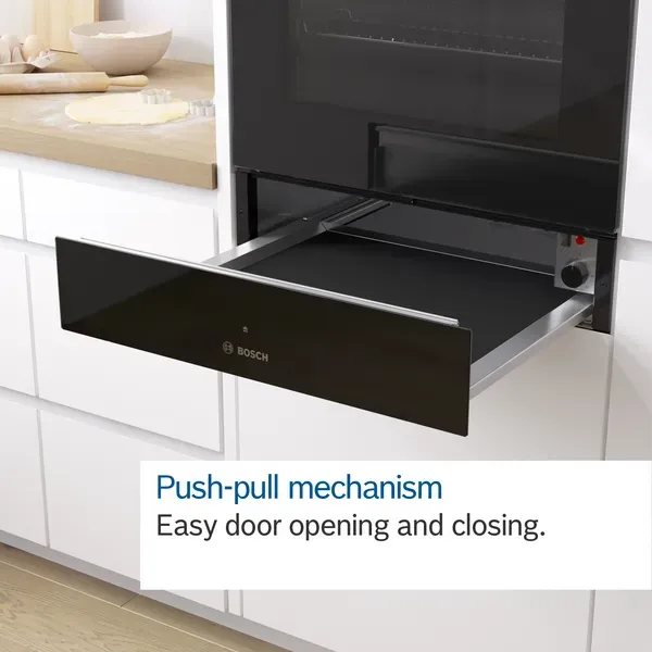 Bosch BIC7101B1B Series 8, Built-in warming drawer, 60 x 14 cm, Black feature
