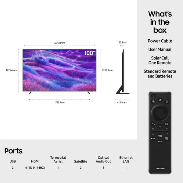 Samsung QE100QN80FUXXU 100" 4K Neo QLED HDR Smart TV_remote