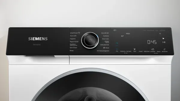 Siemens WG46H2A9GB iQ500 Washing machine, front loader 9 kg 1600 rpm, White controls