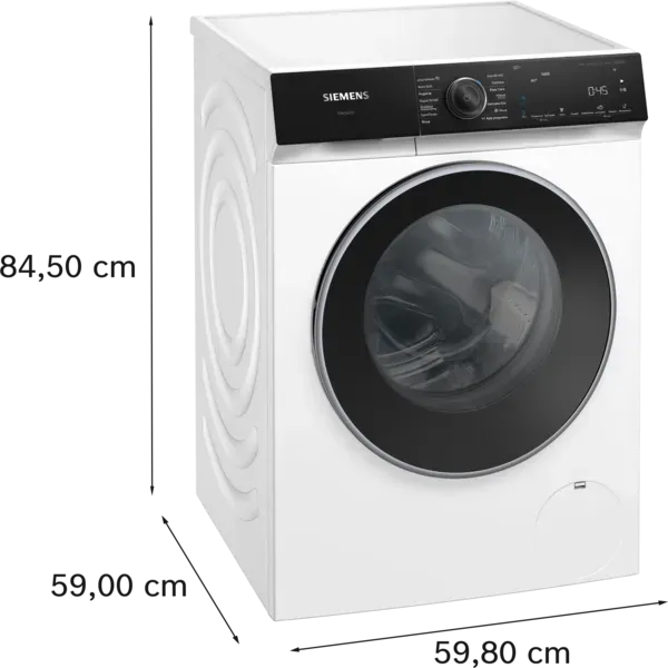 Siemens WG46H2A9GB iQ500 Washing machine, front loader 9 kg 1600 rpm, White dimensions