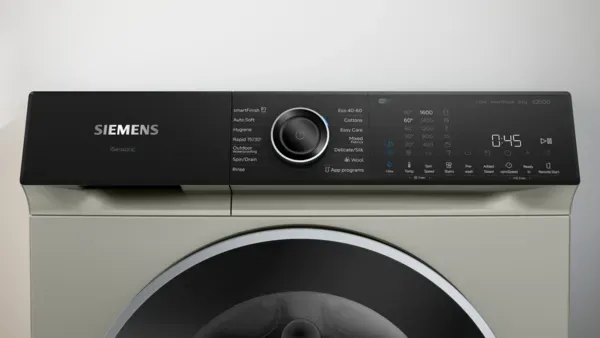 Siemens WG46H2AXGB iQ500 Washing machine, front loader 9 kg 1600 rpm, Silver inox controls