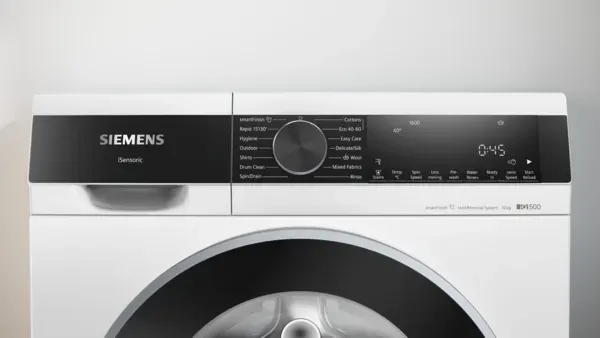 Siemens WG56G2Z0GB iQ500 Washing machine, front loader 10 kg 1600 rpm, White controls