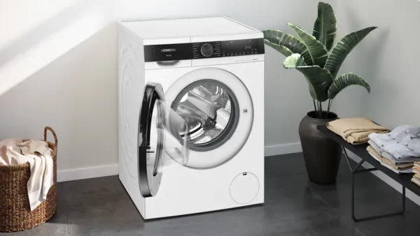 Siemens WG56G2Z0GB iQ500 Washing machine, front loader 10 kg 1600 rpm, White open